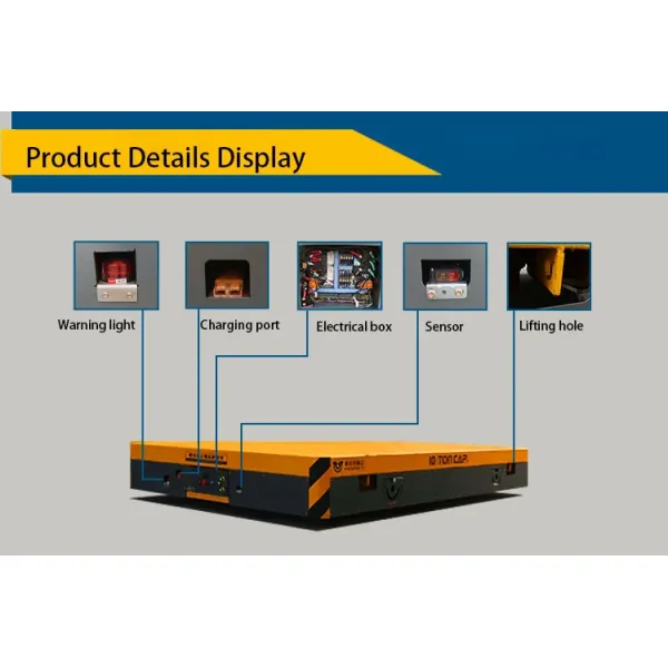 Industrial motorized trackless transfer cart featuring pu wheels for heavy material transport and flexible site navigation