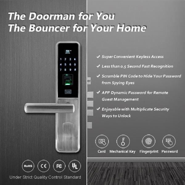 OLED Display Fingerprint Door Lock Touch Screen Digital Intelligent 4x AA Batteries