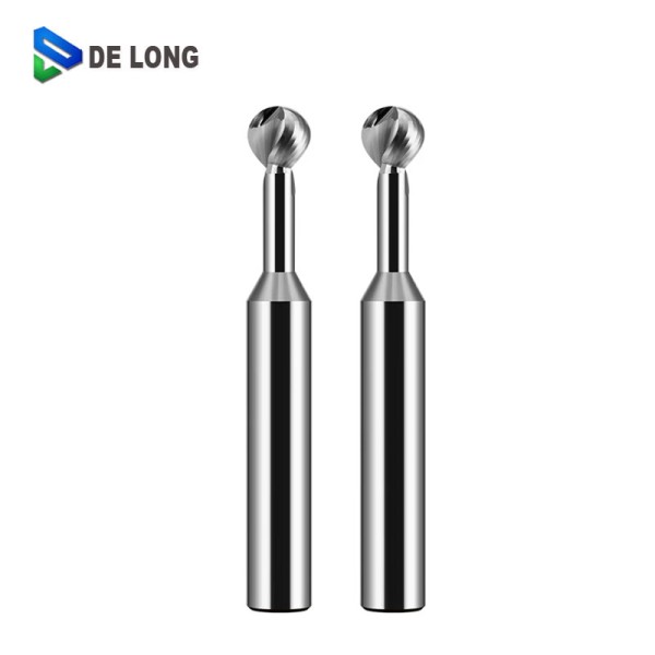 55 Degree Helix Angle Uncoated Solid Carbide Spherical End Mill with Razor-Sharp Cutting Edge for Aluminum Processing