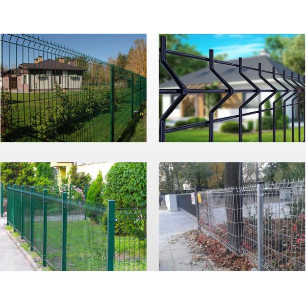 RAL 6005 Dark Green 3D Wire Fence Round Post For Public Building