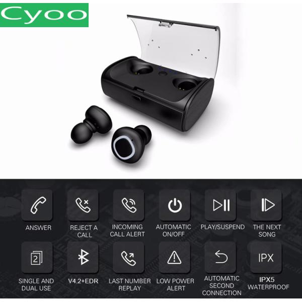 Stereo True Wireless In Ear Headphones , Wireless Bluetooth Earphones With Charging Case