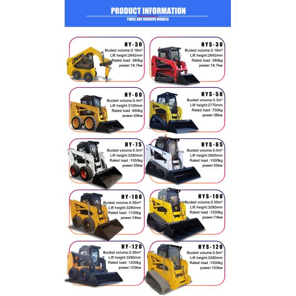 Best Selling Mini Skid Steer Loader with Snow Blower Buckets Mini Skid Steer Snow Blower Garden Mini Crawler Loader