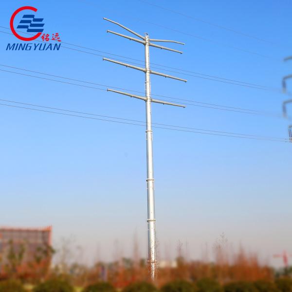 Galvanized Q355b Telecommunications Monopole Cell Tower Q235b