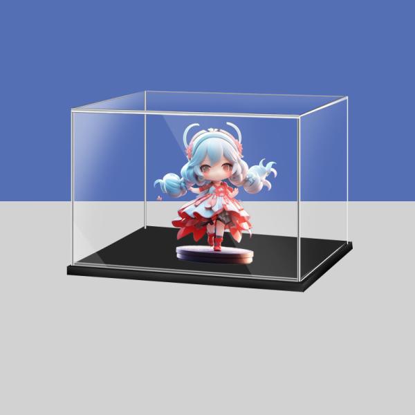 Light Duty Transparent 5 Sided Acrylic Display Box Custom Collectibles Display Case