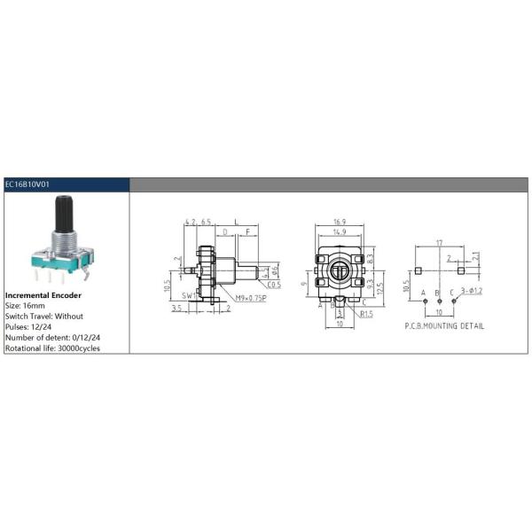 Miniature Optical Rotary Encoder with Incremental Mode