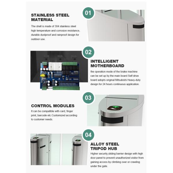 CNC Laser Cutting Ticket Reader Sliding Gate Turnstile 0.2 Seconds