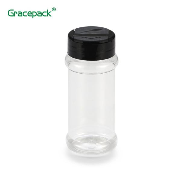100ml Plastic Spice Container ,BBQ Condiment Pepper Bottle With Flip top, Clear Plastic Spice Jar