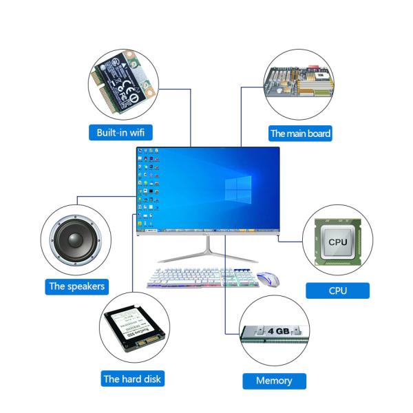 Intel Processor 23.8 inch Desktop Computer Motherboard Full Set for 2021 Fashion Design