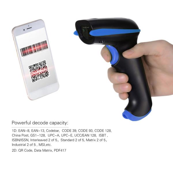 Wireless Bluetooth Barcode Scanner Handheld 2D Qr Barcode Scanner For Inventory