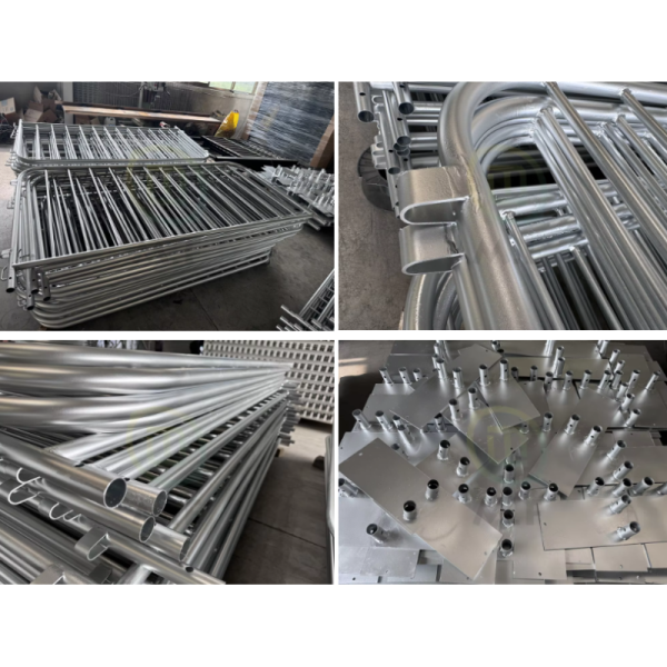Galvanized Mobile Metal Pedestrian Barriers Crowd Control Event Barriers For Safety