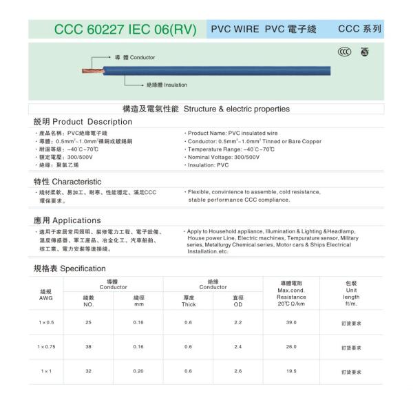 CCC 60227 IEC 06(RV-90) PVC WIRE PVC insulated wire