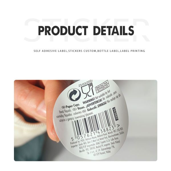 Qr Code Reminder Pvc Label Sticker Round White OEM