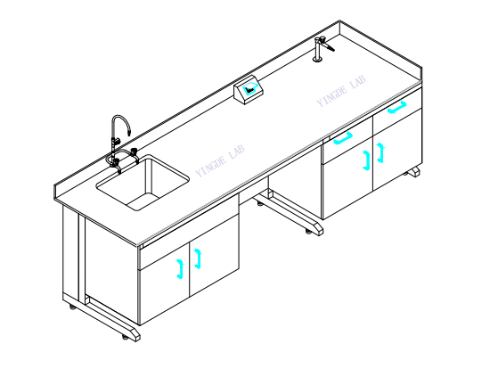 Side Lab Work Bench Corrosion Proof Modular Lab Bench With Base Cabinet And Drawer