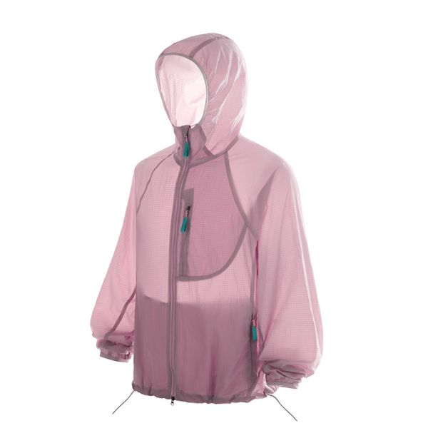 Men UPF50+ Sun Protection Jacket Cloud Weave Hidden Check Fabric Breathable Quick Dry Windproof Hooded Coat Outdoor Beach Surf Travel Lightweight Skin