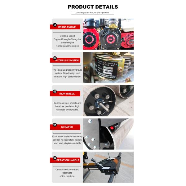 Hot Selling High Standard Low Price Road Roller Engineering Machinery Construction Machines for Concrete Asphalt
