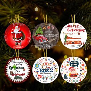 Wholesale Custom Ceramic Hanging Christmas Tree Ornaments For Festival Holiday Decoration from china suppliers