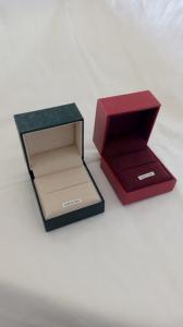 China Ring boxes, Jewelry box for single ring packing, plastic ring box, with leatherette paper on sale