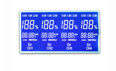 Custom STN Blue LCD 7 Segment LCD Display Negative For Charger