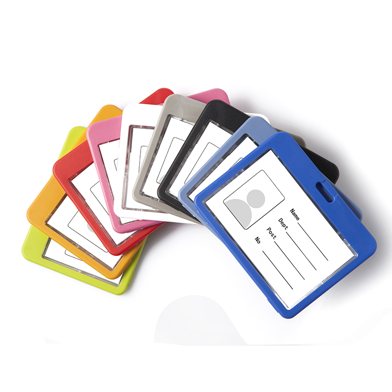Acrylic Vertical Horizontal Plastic Name Badge Holders Nurse ID Card Protector Lanyard