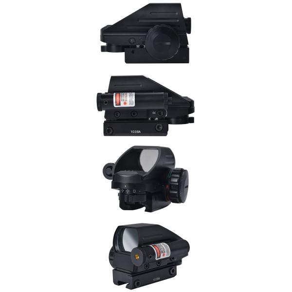 82mm Length Matte Black 1X22X33 Tactical Red and Green Reflex Sight with Red Laser