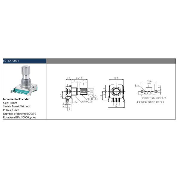 Factory Ec11 Rotary Encoder 15/20mm Meihua Ice / Half Shaft with Switch Digital Potentiometer