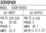3 Phase Yaskawa Industrial Servo Drives SGDB-60ADG 5500W Duct Ventilation Type