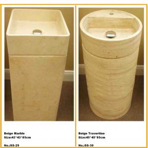 Wholesale Stone Basin Sink, Round Bowl, Bathroom Counter Sink, Pedestal Sink from china suppliers