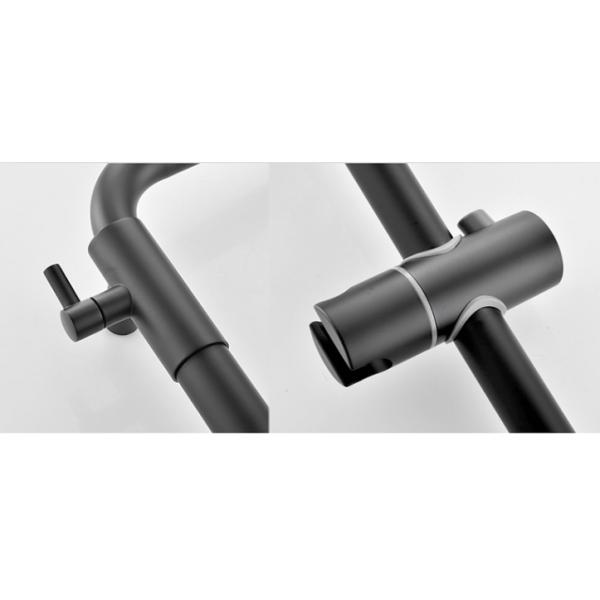 Wall Mounted Copper Black Champagne Rain Shower Faucets With Handle