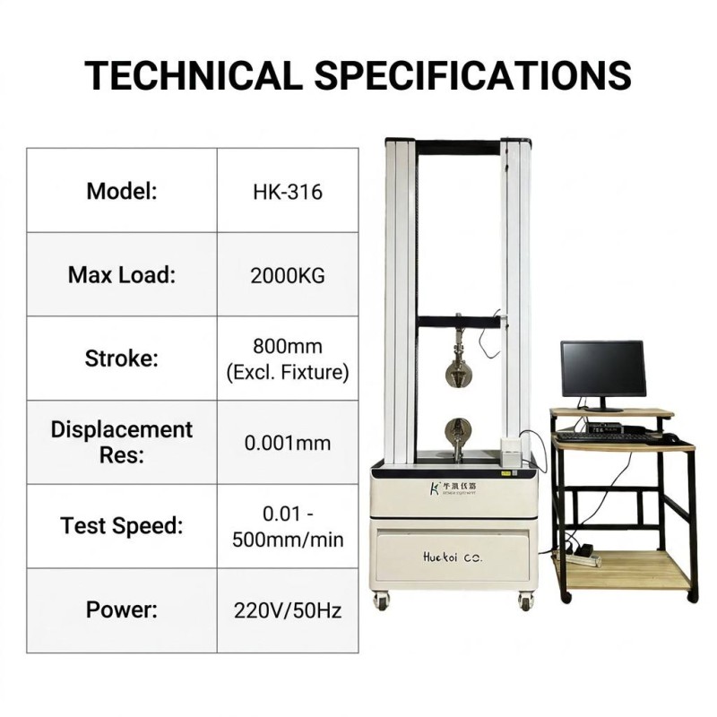 Touch Screen Double Column Tensile Testing Machine 20KN-100KN for Rubber Plastic Metal Hardware Lab Test