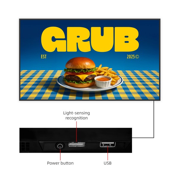43 55 Inch Wall Ceiling Mount Advertising Screen Digital Menu Boards for Fast Food