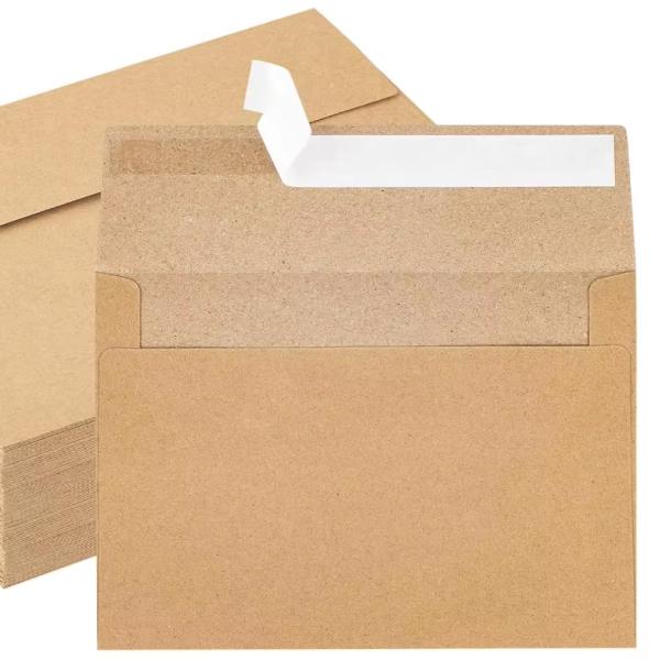 Horizontal Version Self Sealing Rigid Cardboard Envelope Mailer Flats Kraft Paper