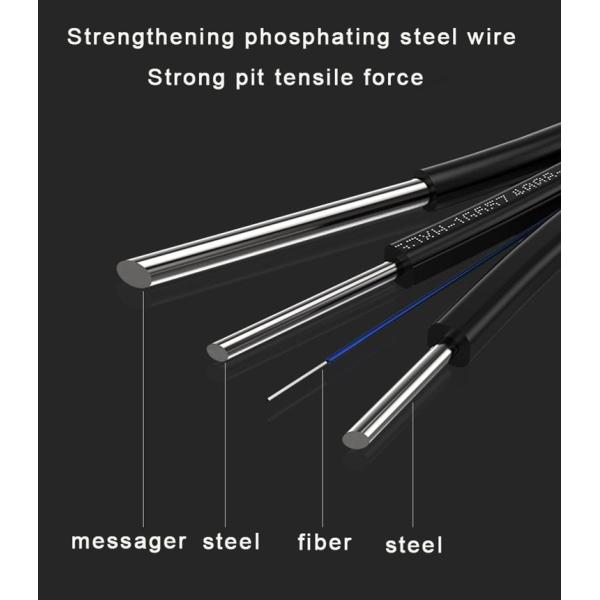 1000/2000m outdoor area singlemode FTTH Drop Cable 1 strand 2 strand fibre optic Cable