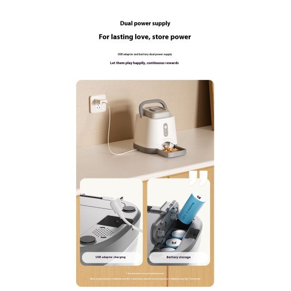 Intelligent Dog Feeder Trainer Eco-Friendly Solid Pattern Charge Automatic Snack Reward Machine Waterproof IPX5 Cats Pet Food