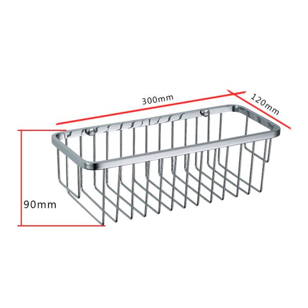 Chrome Layers Stainless Steel Bathroom Accessory Single Corner Shower Wire Basket