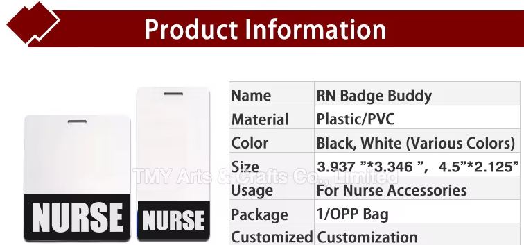 Double Sided Identification Horizontal PVC Badge Heavy Duty Custom Black Screen Printing With Holder For Resident Nurses