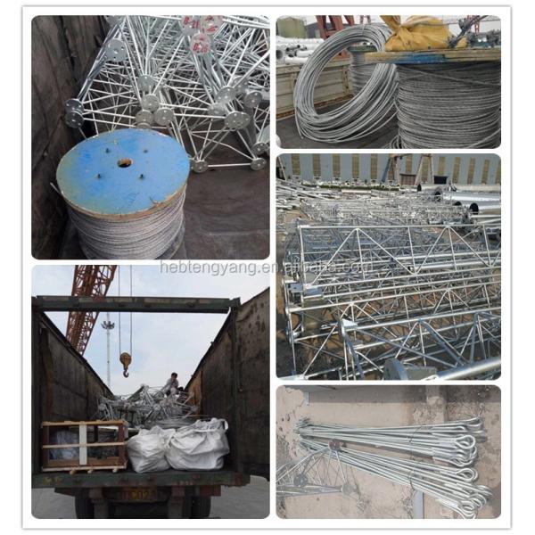 hot dip galvanized round steel telecom antenna guyed tower
