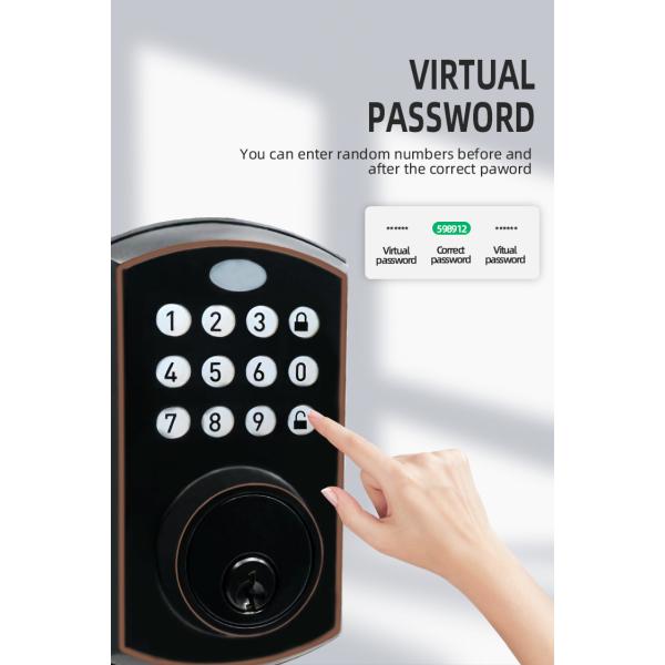 Virtual Password Electric Deadbolt Lock Entry Electronic Smart Keypad Door Lock