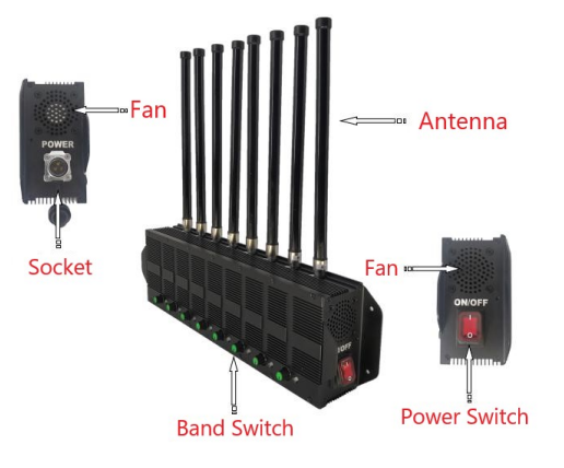 High Power Radio Frequency Blocker / Mobile Phone Jammer Adjustable