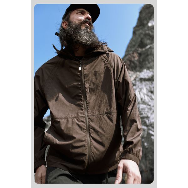Custom UPF 50+ UV Protection Jacket 63% Polyester 37% Nylon Lightweight Windproof Sun Protection Hoodie Outdoor Custom Logo Skin Coat