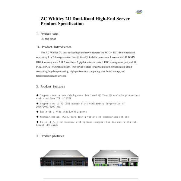ITBK ZC 2230 2U Rack Server with Intel Xeon3 and 32 DDR4 Slots