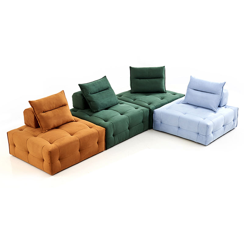 Modern Simple Frameless Square Sponge Sofa Compressed Cube Modular Sectional Bed for Villa Vacuum Combination