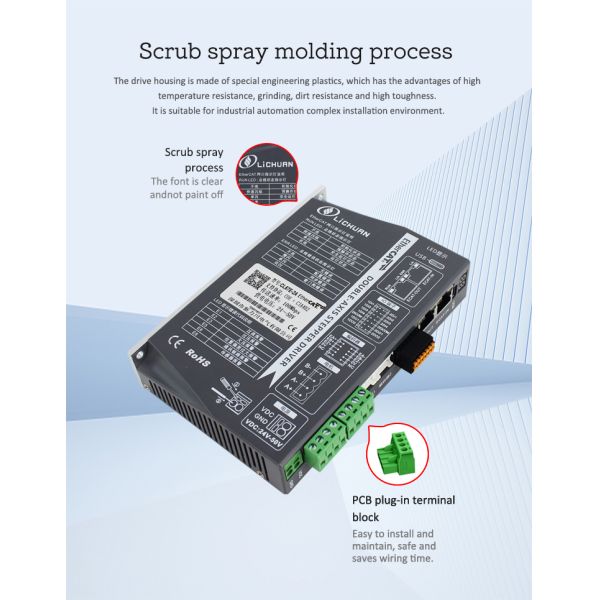 Lichuan 2-Axis DC Closed Loop Stepper Motor Drivers Controller Kit 2.8N.m 2Phase Nema24 DC24V~50V 4.0/4.5/5.0/5.8A 1000PPR