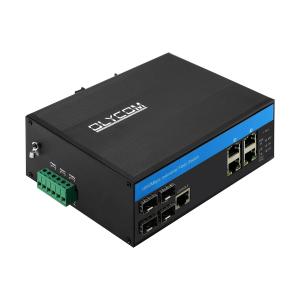 Wholesale 4RJ45 Ports Industrial Managed Ethernet Switch Hub Fiber Optic Wide Voltage from china suppliers