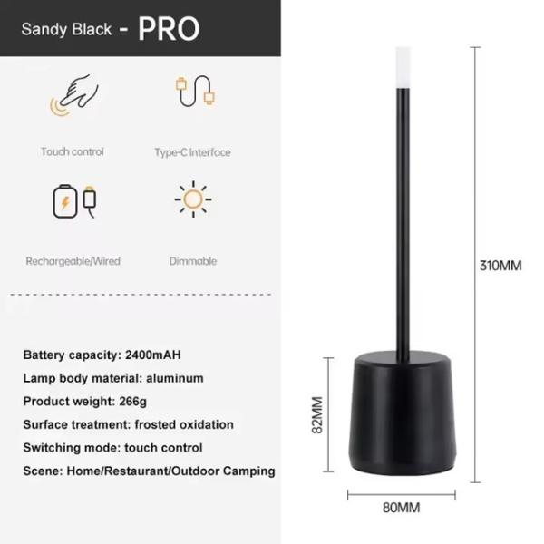 2700k Warm Light Metal Led Table Lamp Charging Touch Dimmer Bedside Lamp