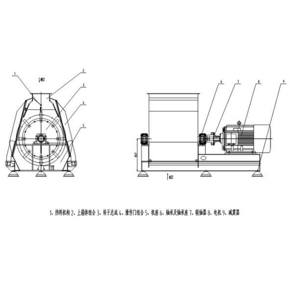 High Power Cassava Hammer Mill Machine , Large Yield Cassava Grinding Machine