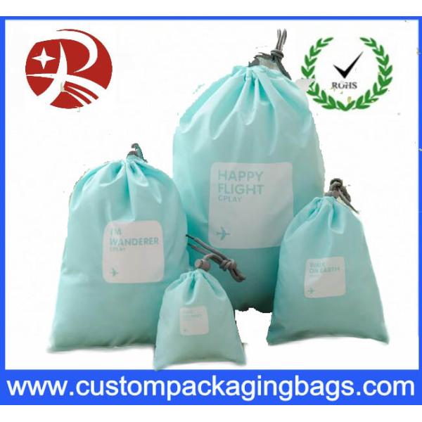 Rope Customized Promotional Drawstring Gift Pouches , Polyester Drawstring Bag