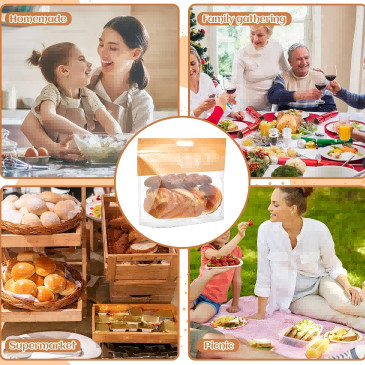 Recyclable Reusable Ziplock Plastic Bread Bag Low Moisture For Food Packaging