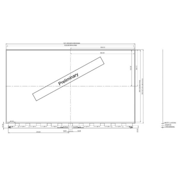 Technical drawing and pin definition of AMOLED display