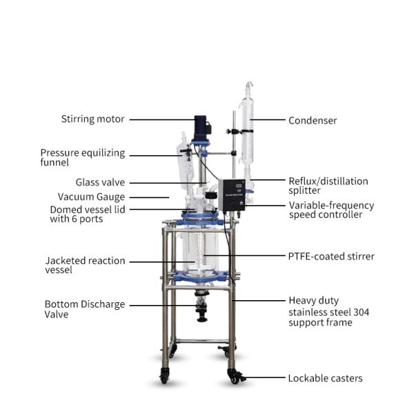 Customizable Borosilicate Glass Chemical Jacketed Lab Reactor 220V for Precise Temperature Control