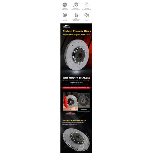 HEUR Brake Carbon Ceramic Disc Front Kit Customize 400mm For Audi A6 A7